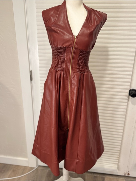 Anthropologie Dresses & Skirts - Anthropologie Tommie Cap-Sleeve Faux Leather Shirtdress 1301